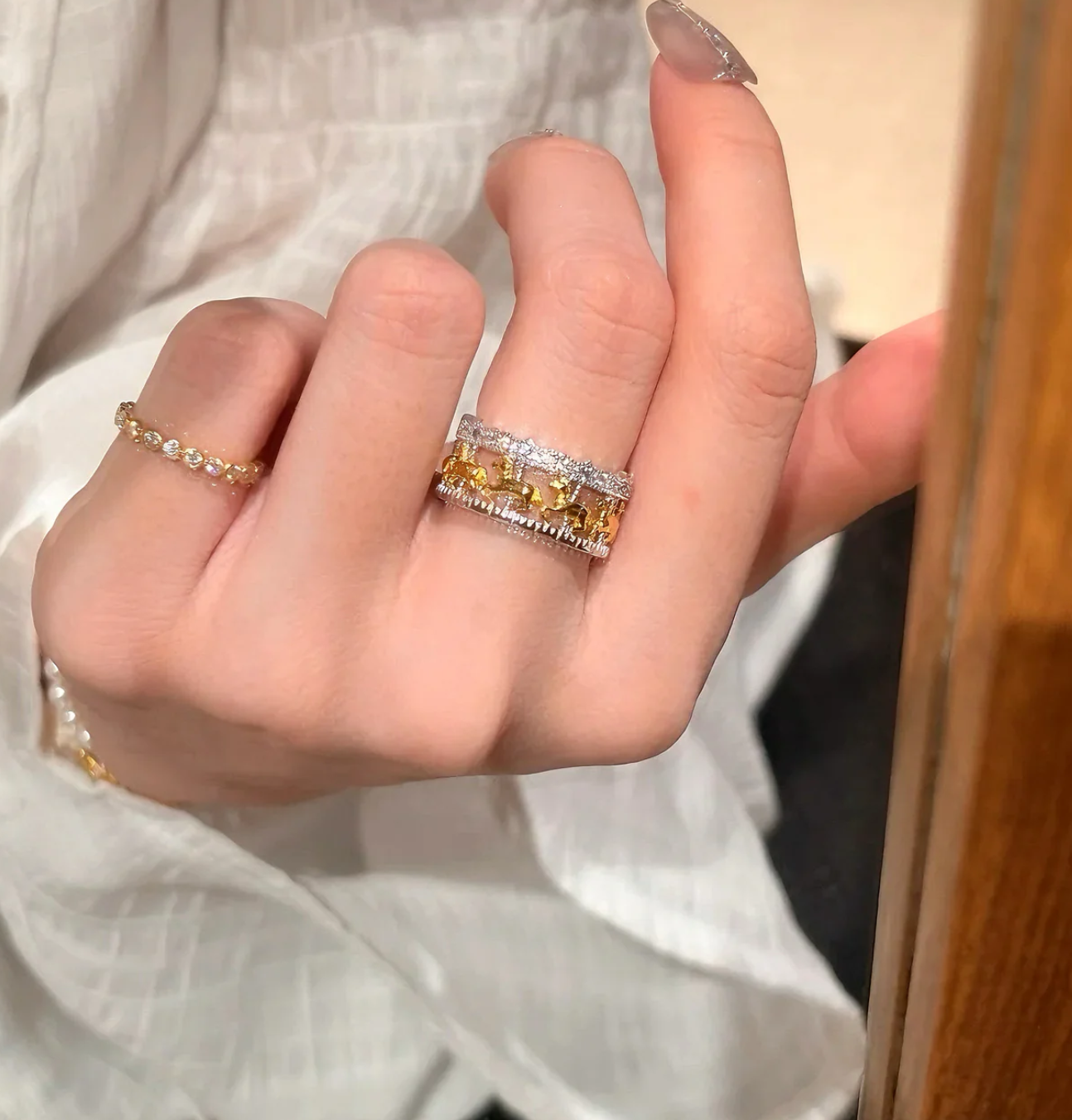 Merry-go-round Cutout Band Ring